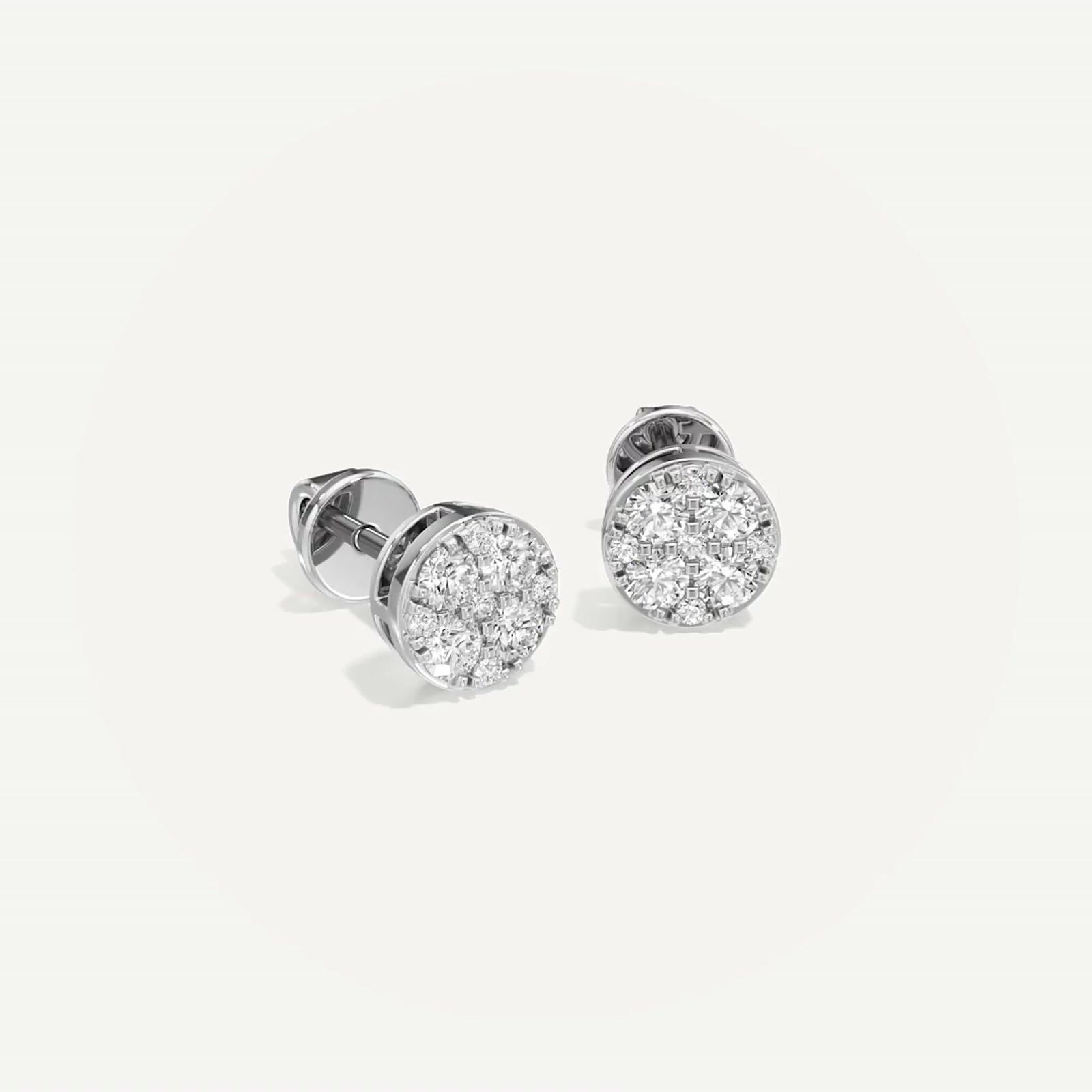 Ornate Round Diamond Earring