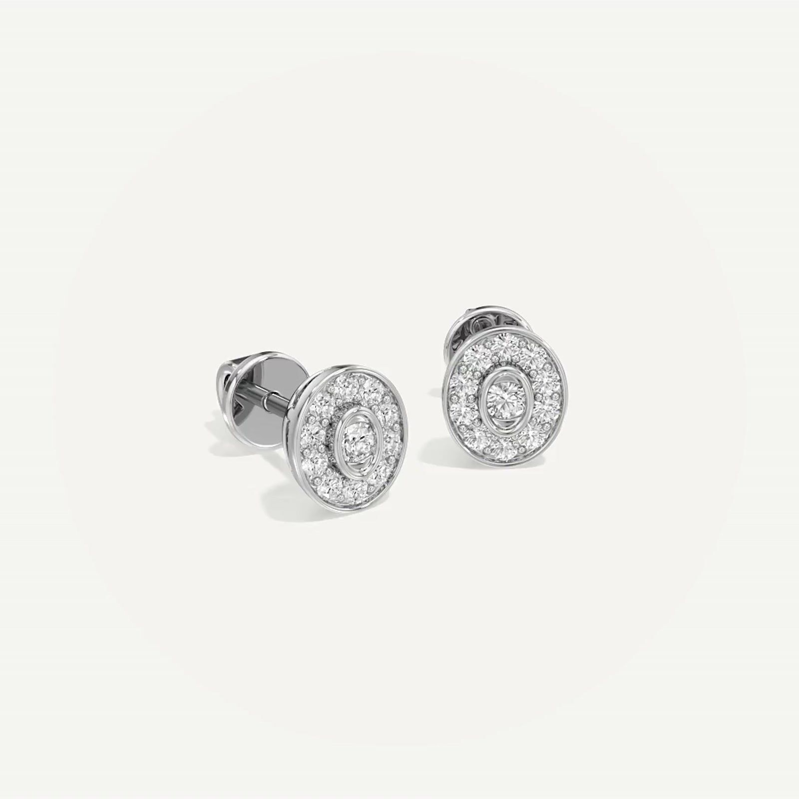 Trinity Oval Diamond Earring