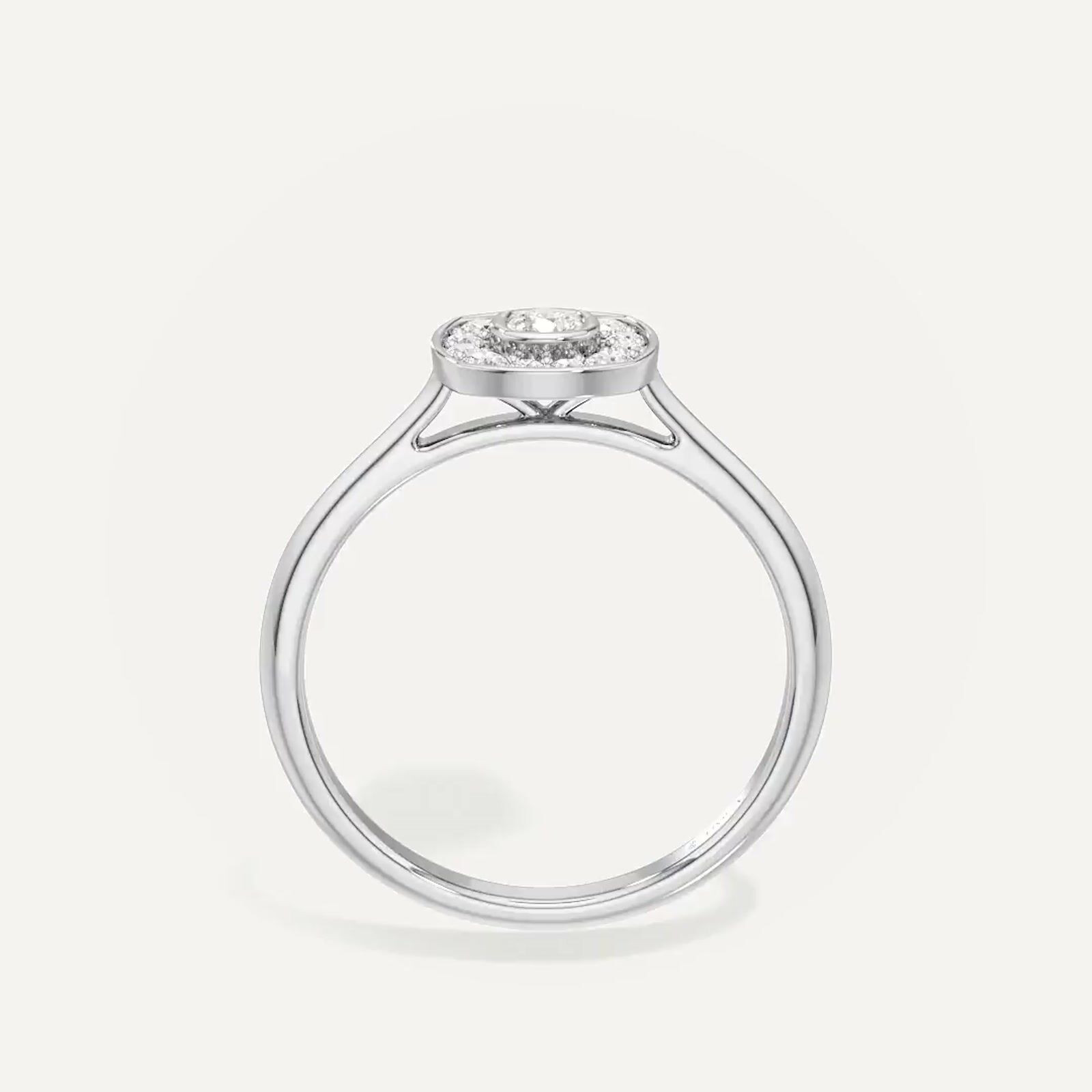 Crest Cushion Diamond Ring