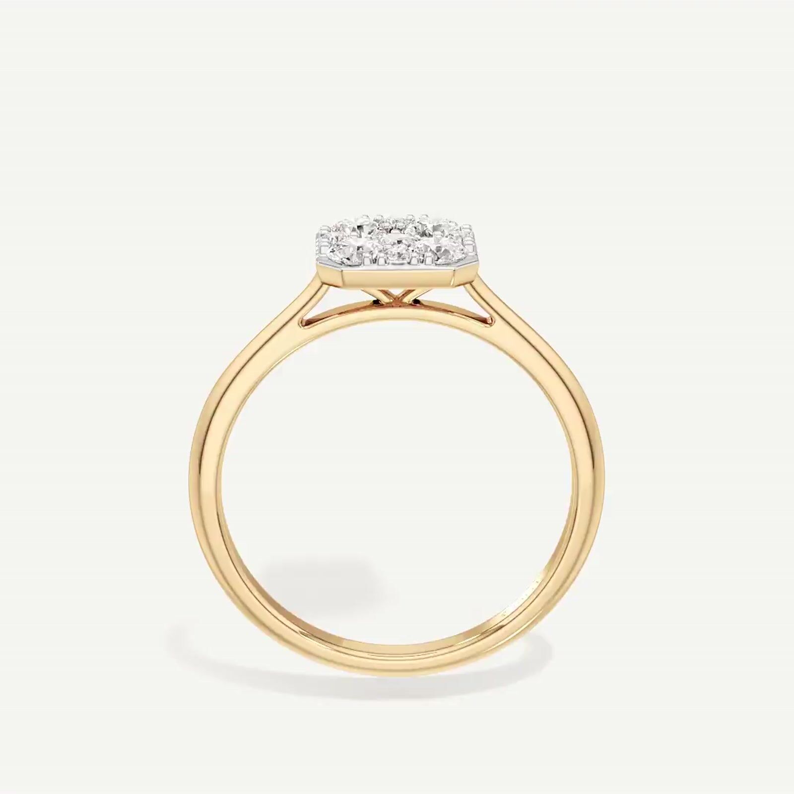 Gaze Asscher Diamond Ring
