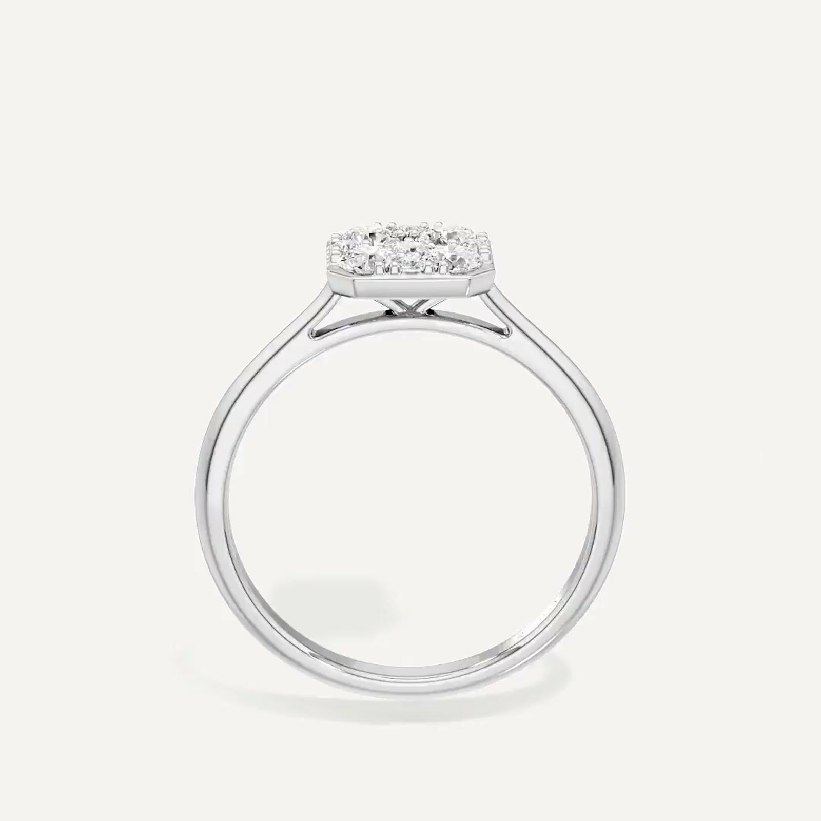 Gaze Asscher Diamond Ring